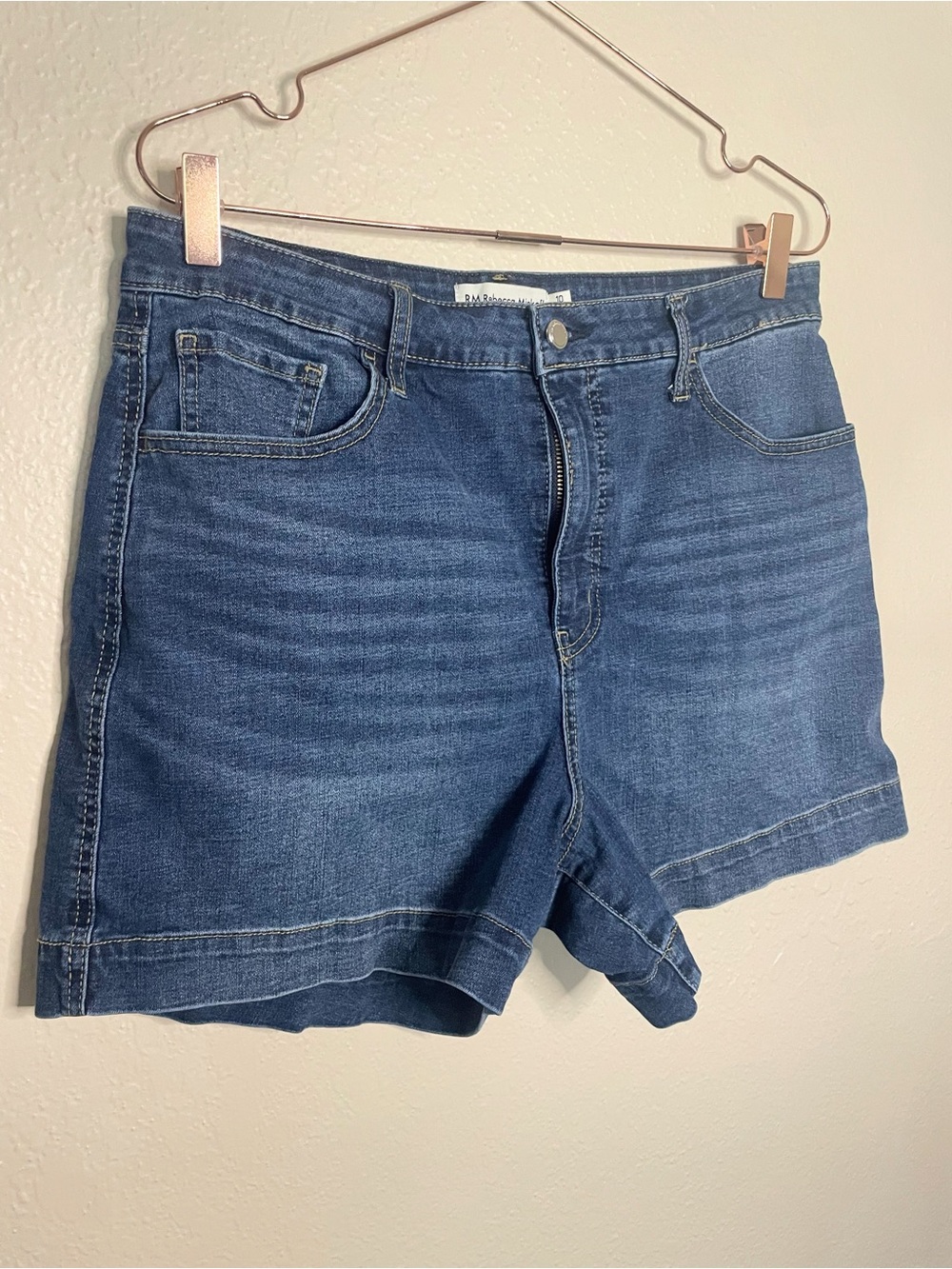 RM Rebecca Minkoff High Rise A-Line Denim Shorts 10P - Picture 2 of 8